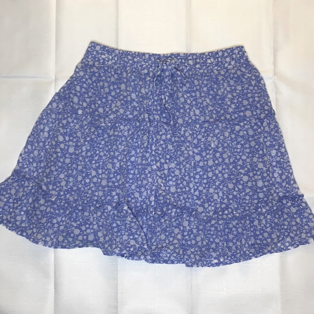 Blue Floral Mini Skirt